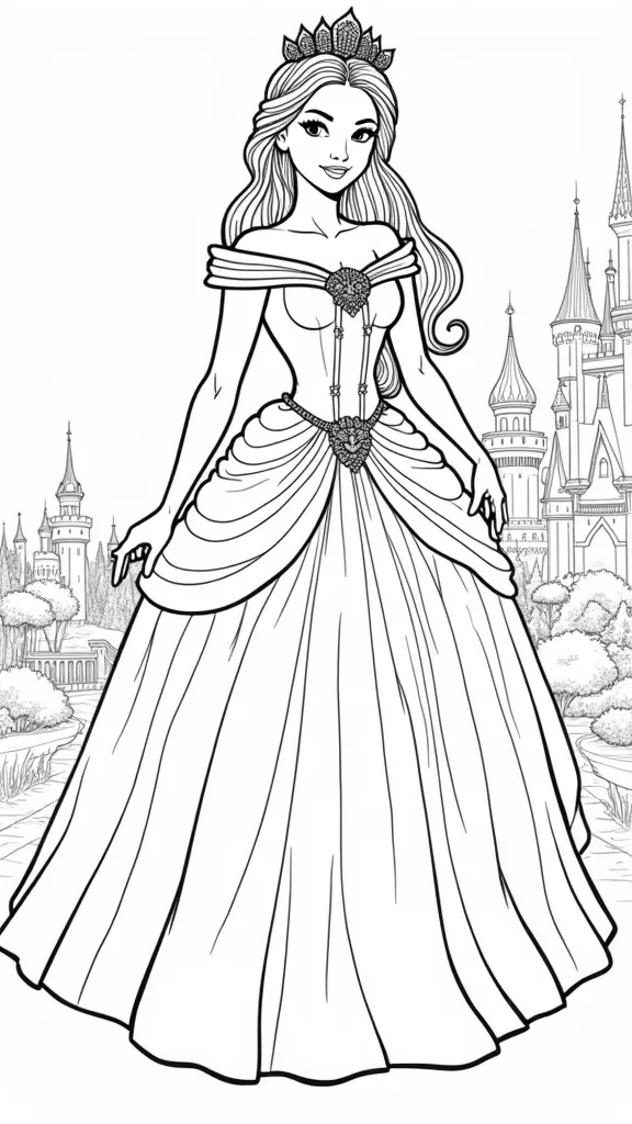 real princess coloring pages